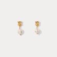 Baroque Gold Foil Pearl Stud Earrings Sale