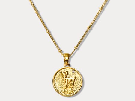 Aries Constellation Coin Pendant Necklace For Sale