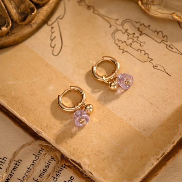 Amethyst Huggie Earrings on Sale