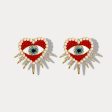 Heart Sun Diamond Evil Eye Earrings Cheap