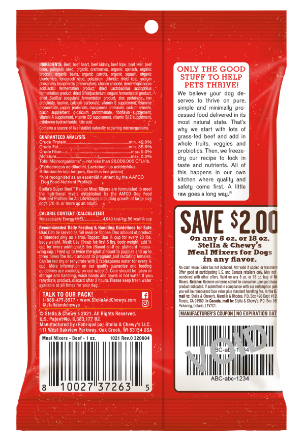 Stella & Chewy s Freeze Dried Raw Stella s Super Beef Meal Mixers Online