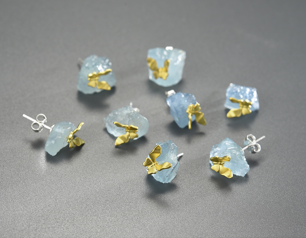 Aquamarine Butterfly Stud Earring Supply