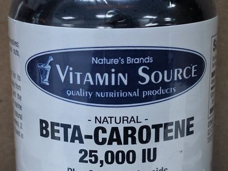 Vitamin Source Natural Beta Carotene 25,000 IU 100 Softgels Online now