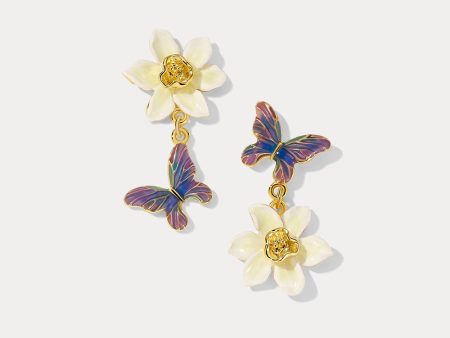 Daffodils & Butterfly Earrings Sale