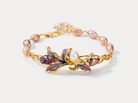 Iris Flower Pearl Bracelet Online Hot Sale