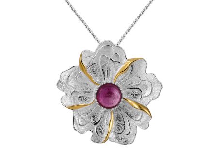 Peony Flower Pendant For Sale