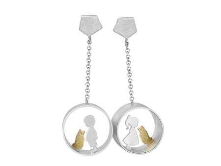 Boy and Girl Meets Cat Earring Sale