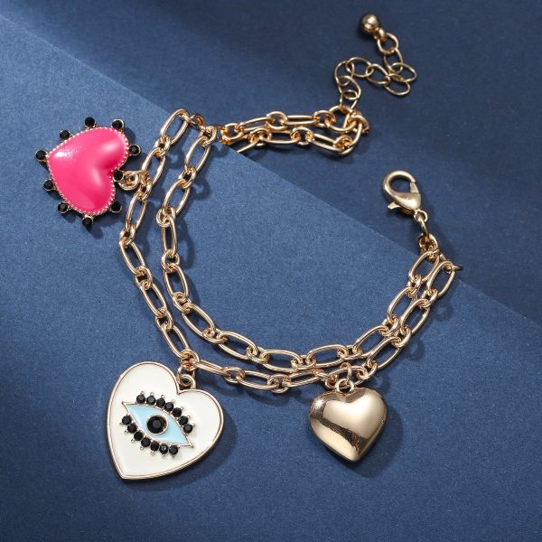 Evil Eye Heart Bracelet Hot on Sale