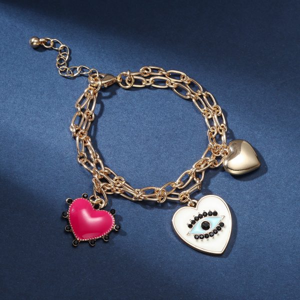 Evil Eye Heart Bracelet Hot on Sale