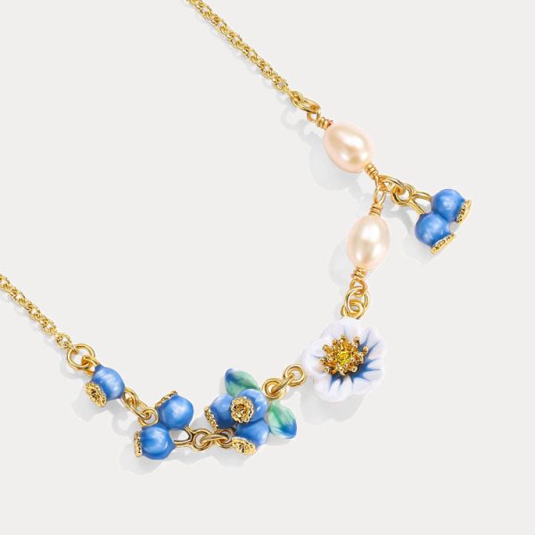 Flower Blueberry Necklace Cheap