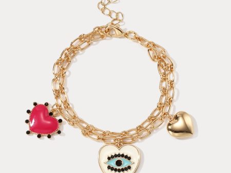 Evil Eye Heart Bracelet Hot on Sale