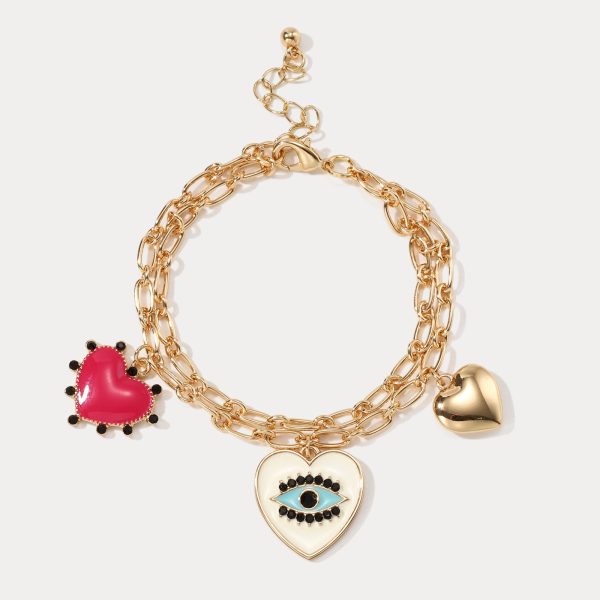 Evil Eye Heart Bracelet Hot on Sale