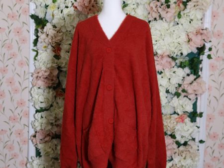 (Pre-Order) Fuzzy Crimson Cardigan on Sale