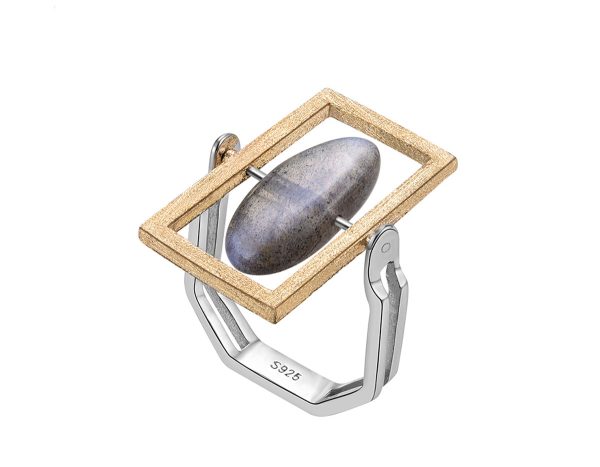 Rotatable Labradorite Ring For Cheap