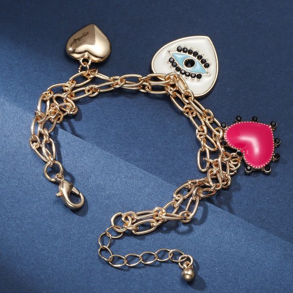 Evil Eye Heart Bracelet Hot on Sale