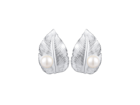 Pearl Leaf Stud Earrings For Discount