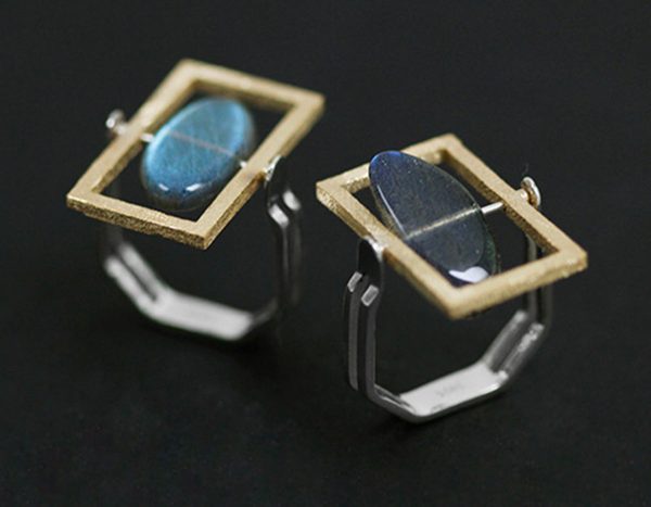 Rotatable Labradorite Ring For Cheap