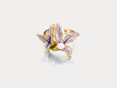 Iris Flower Pearl Ring Online Sale