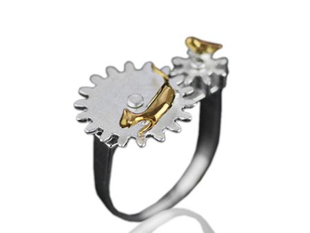 Bird & Cat Gear Ring For Cheap