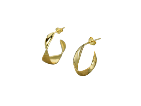 Curled Leaf Hoop Earrings Supply