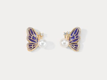 Butterfly Pearl Earrings Cheap