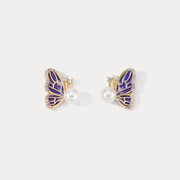 Butterfly Pearl Earrings Cheap