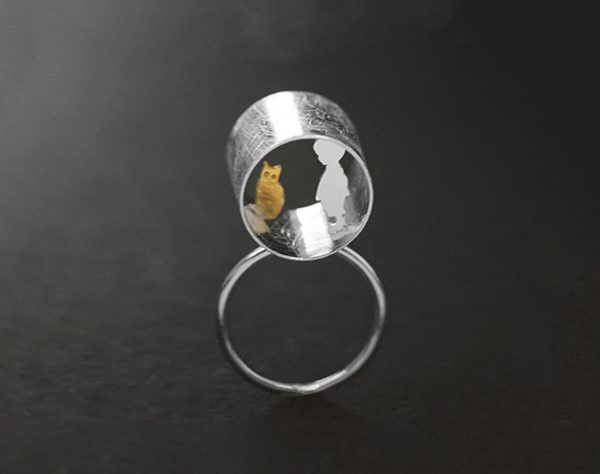 Boy and Girl Meets Cat Ring For Discount