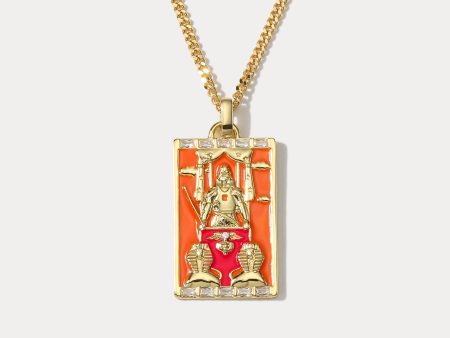 The Chariot Tarot Card Necklace Hot on Sale