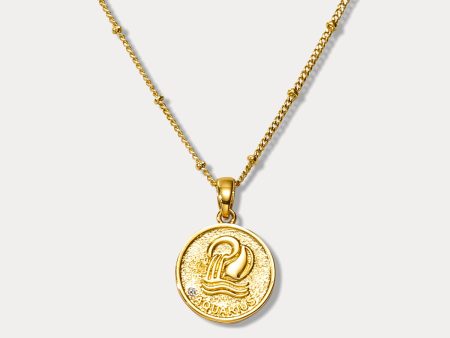 Aquarius Constellation Coin Pendant Necklace Cheap