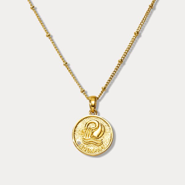 Aquarius Constellation Coin Pendant Necklace Cheap