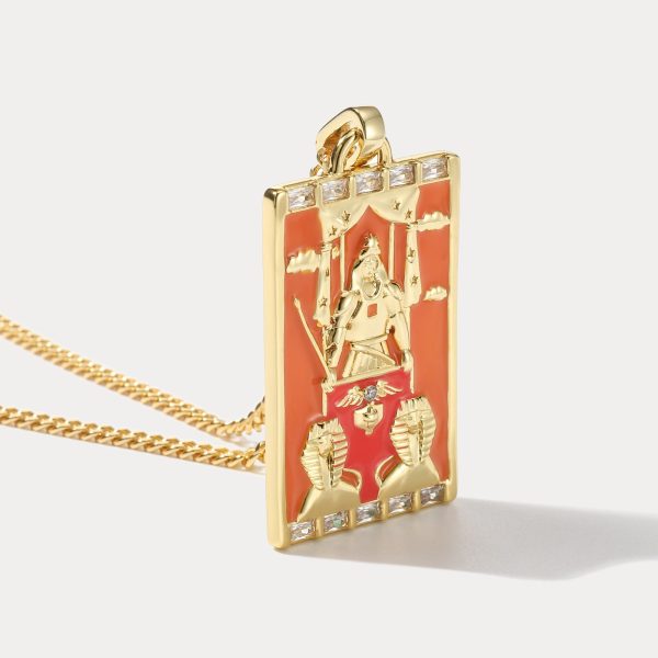 The Chariot Tarot Card Necklace Hot on Sale