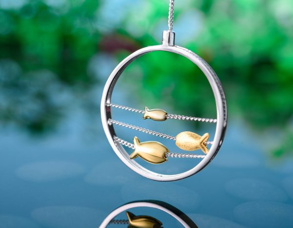 Swimming Fishes Pendant Online now