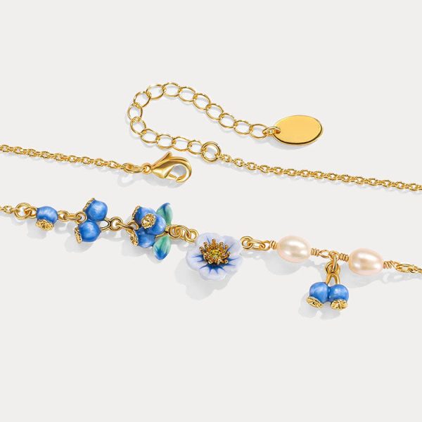 Flower Blueberry Necklace Cheap