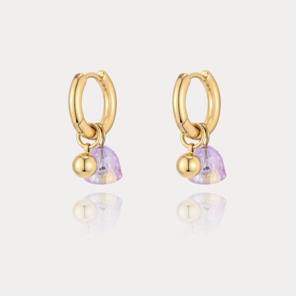 Amethyst Huggie Earrings on Sale