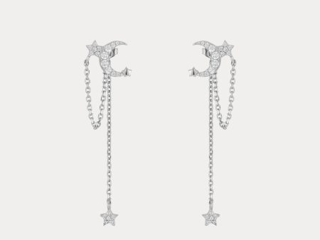 Moon and Star Drop Earrings Online now