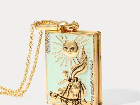 Tarot Locket Necklace-The Sun For Discount