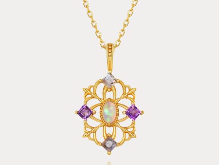 Antique Hollow Amethyst Opal Necklace Online