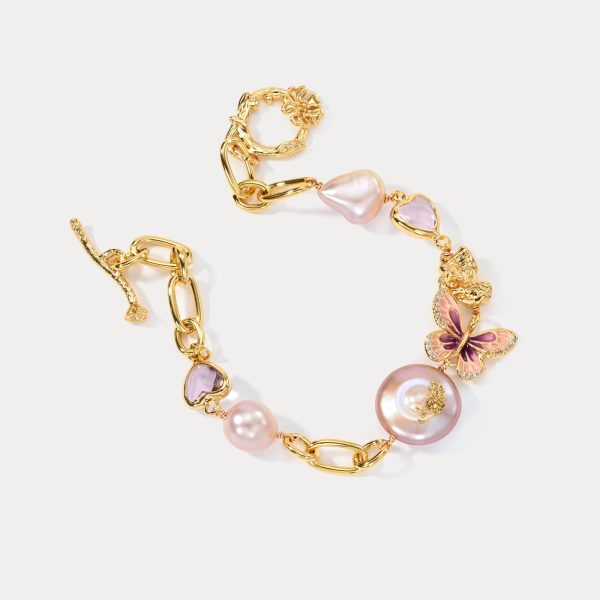 Butterfly Baroque Pearl Bracelet Fashion