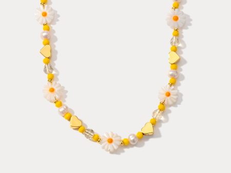 Boho Daisy Flower Beaded Necklace Cheap