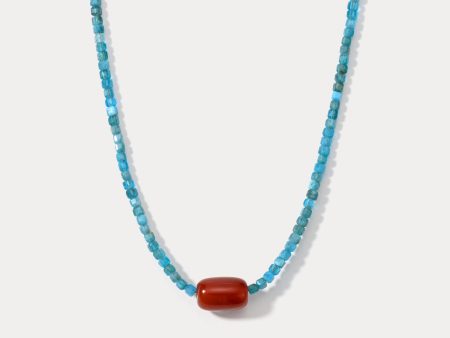 Blue Apatite Seed Beaded Necklace For Cheap