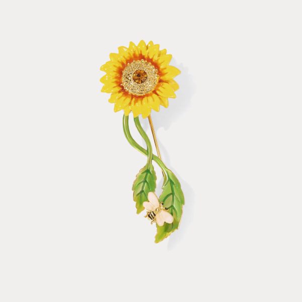 Sunflower & Bee Brooch on Sale