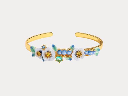 Blueberry Flower Cuff Bracelet Fashion