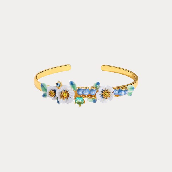 Blueberry Flower Cuff Bracelet Fashion