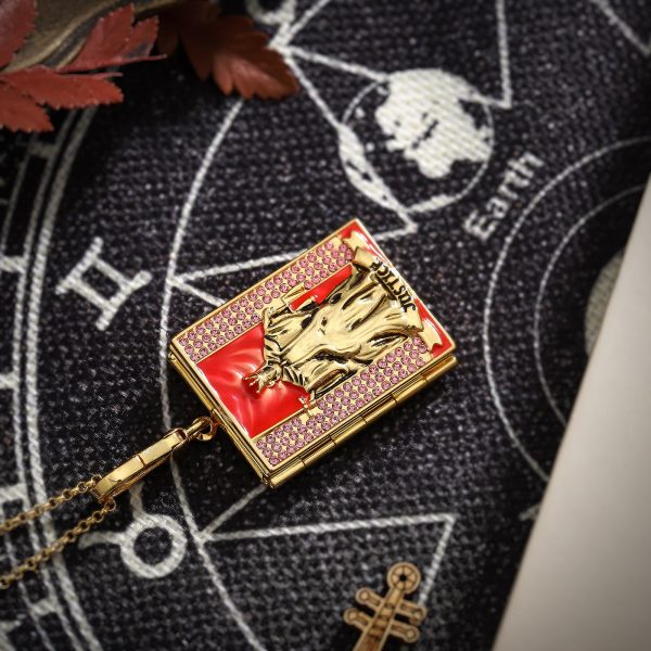 Tarot Locket Necklace-Justice Fashion