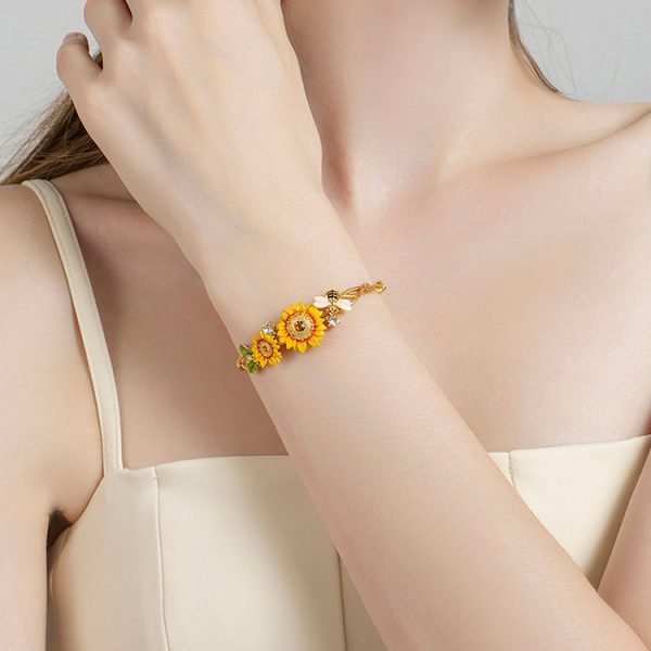 Sunflower & Bee Bracelet Fashion