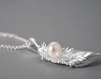 Pearl Long Leaf Pendant Cheap