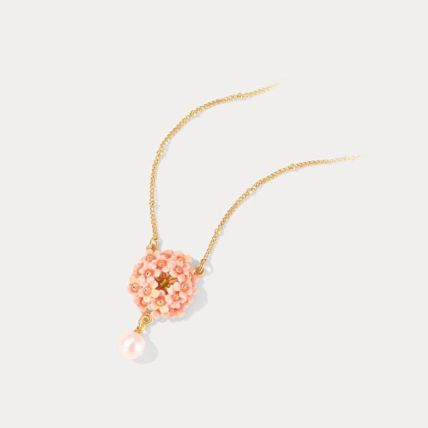 Pink Verbena Necklace For Sale