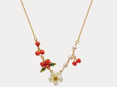 Cranberry Flowers Necklace For Cheap