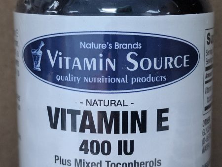 Vitamin Source Natural Vitamin E 400 IU Mixed Tocopherols 90 Softgels For Discount