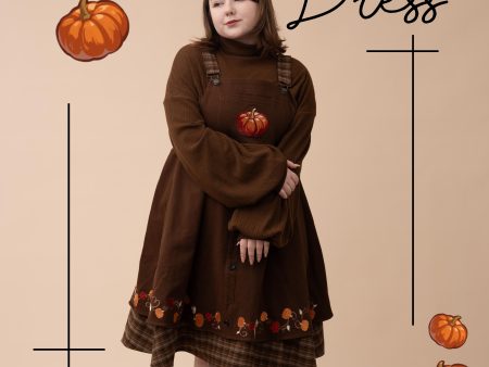 (Pre-Order) Fall Pumpkin Overalls Dress (In Production) Fashion